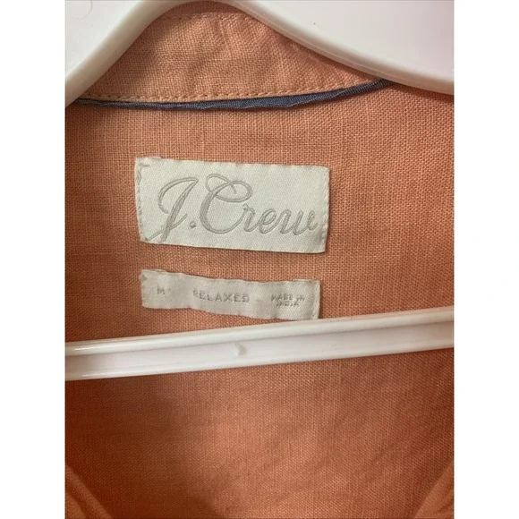 J Crew Shirt Dress 100% Linen Short Sleeve Button Up Relaxed Fit Pockets Sz M - Picture 2 of 5